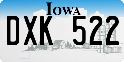 IA license plate DXK522