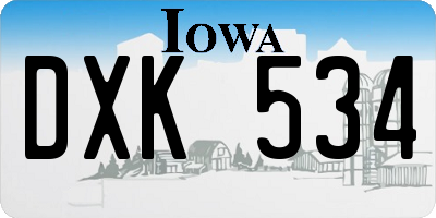 IA license plate DXK534