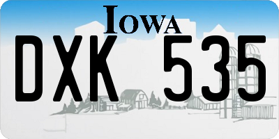IA license plate DXK535
