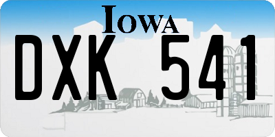 IA license plate DXK541