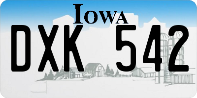 IA license plate DXK542