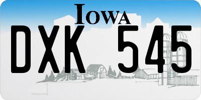 IA license plate DXK545