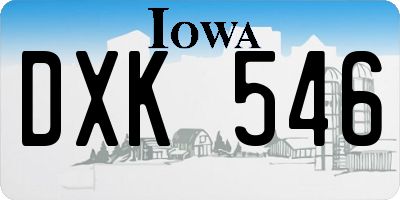 IA license plate DXK546