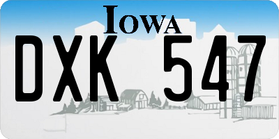 IA license plate DXK547