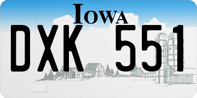 IA license plate DXK551