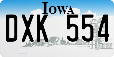 IA license plate DXK554