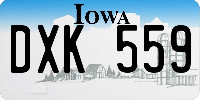 IA license plate DXK559