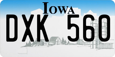 IA license plate DXK560