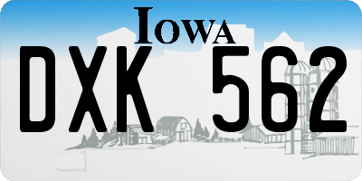 IA license plate DXK562