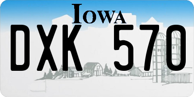 IA license plate DXK570