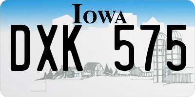 IA license plate DXK575
