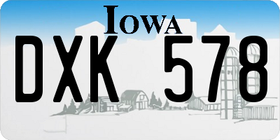 IA license plate DXK578