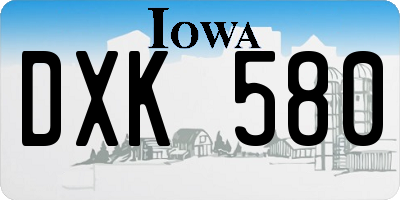 IA license plate DXK580