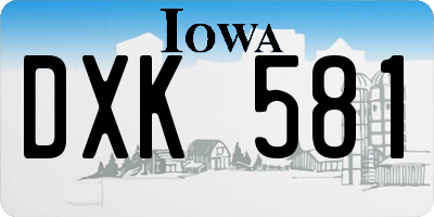 IA license plate DXK581