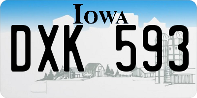 IA license plate DXK593