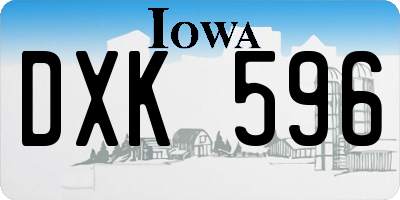 IA license plate DXK596