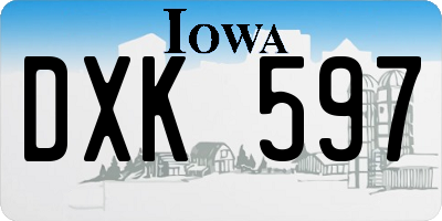 IA license plate DXK597