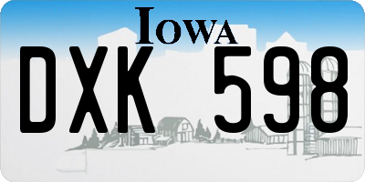 IA license plate DXK598