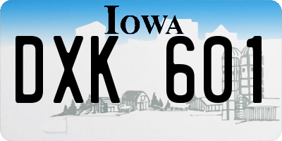 IA license plate DXK601