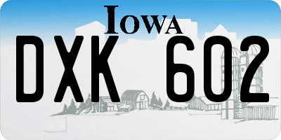 IA license plate DXK602