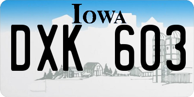 IA license plate DXK603