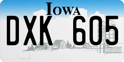 IA license plate DXK605