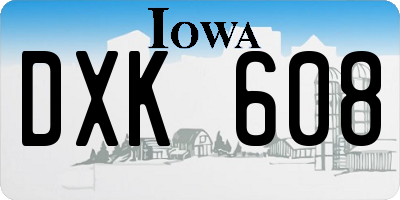 IA license plate DXK608
