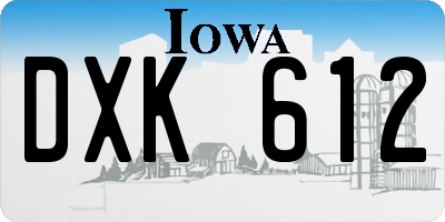 IA license plate DXK612