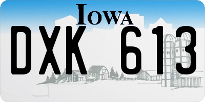 IA license plate DXK613