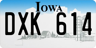 IA license plate DXK614