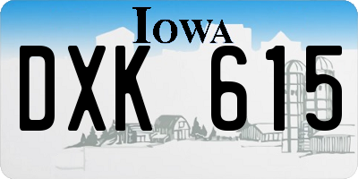 IA license plate DXK615