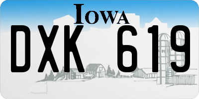 IA license plate DXK619