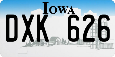 IA license plate DXK626
