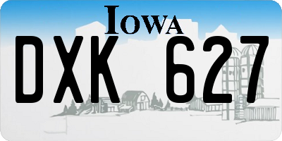 IA license plate DXK627