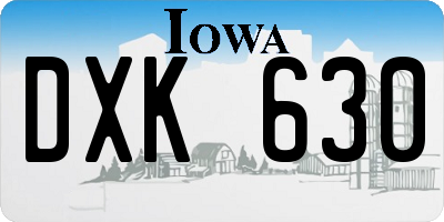 IA license plate DXK630