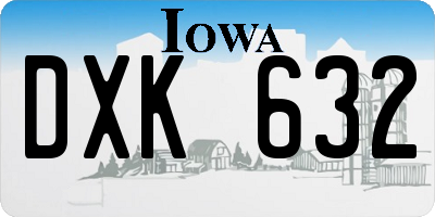 IA license plate DXK632