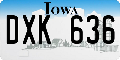 IA license plate DXK636
