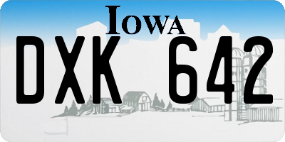 IA license plate DXK642