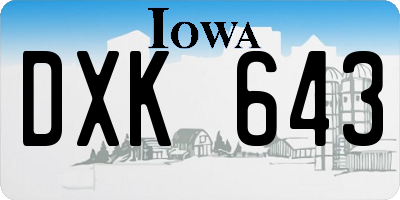 IA license plate DXK643