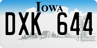 IA license plate DXK644