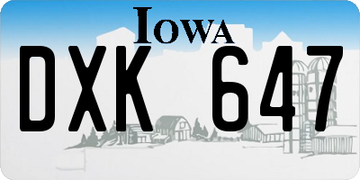 IA license plate DXK647