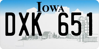 IA license plate DXK651