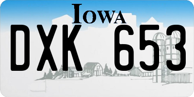 IA license plate DXK653