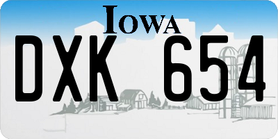 IA license plate DXK654