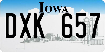 IA license plate DXK657