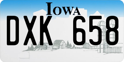 IA license plate DXK658