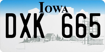 IA license plate DXK665