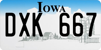 IA license plate DXK667