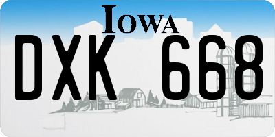 IA license plate DXK668