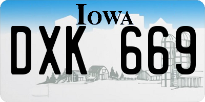 IA license plate DXK669